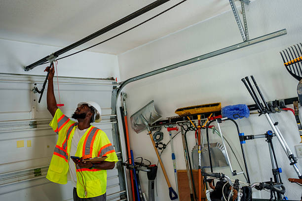 Professional Garage Door Panel Replacement technician working in New Paris, OH